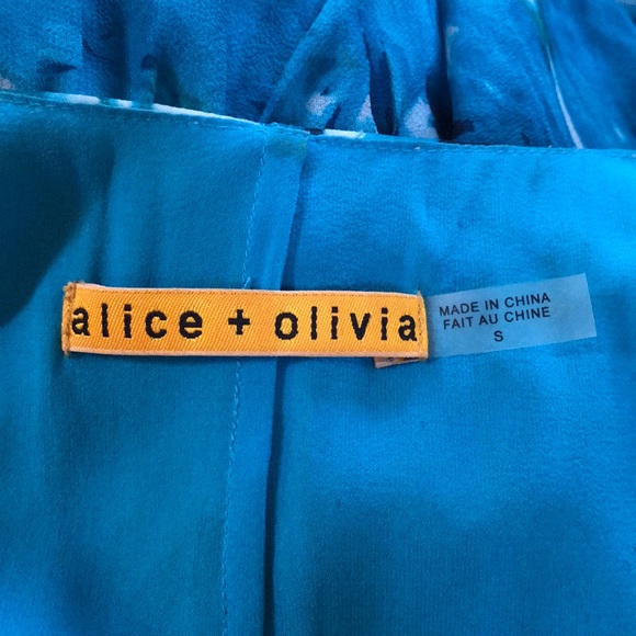 Blue silk Alice + Olivia dress - Picture 3 of 3